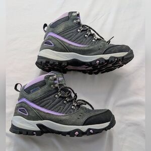 Eddie Bauer Gray and Lavender Lace-Up Hiking Boots